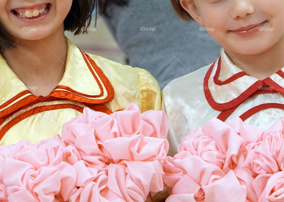 Happy faces of young dancers 