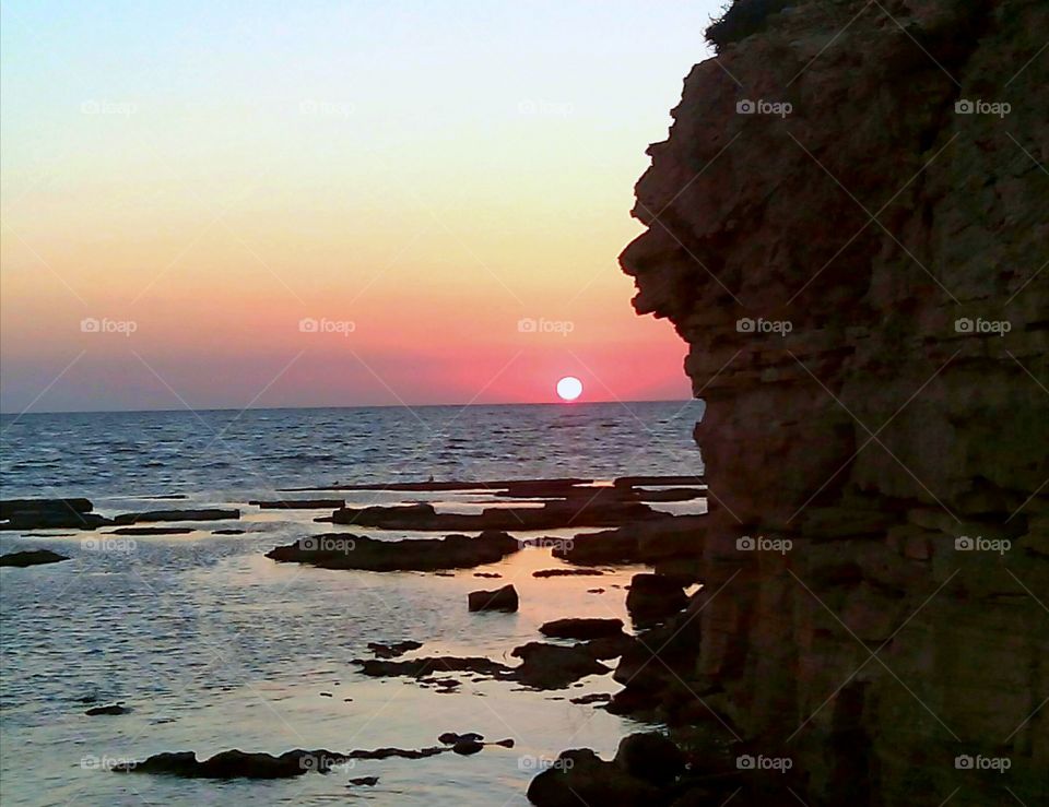 Sunset, Water, Dawn, No Person, Beach