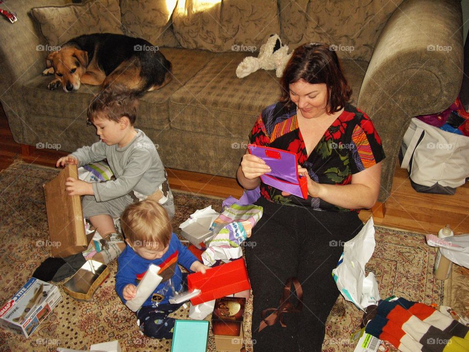 Children Opening Presents
