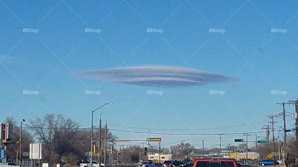 Flying saucer cloud in Albuquerque,  New Mexico