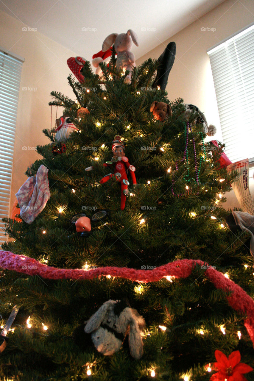 elf on the shelf Christmas tree