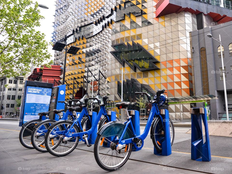 Bicycle for hire on the street of Melbourne, Australia