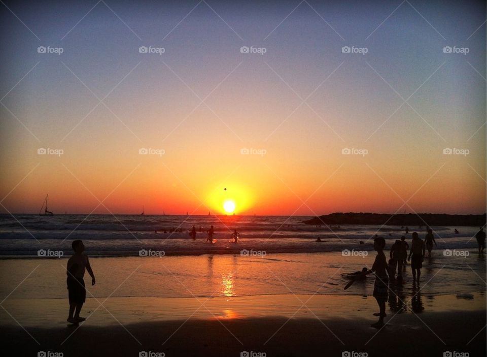 Playing at the beach