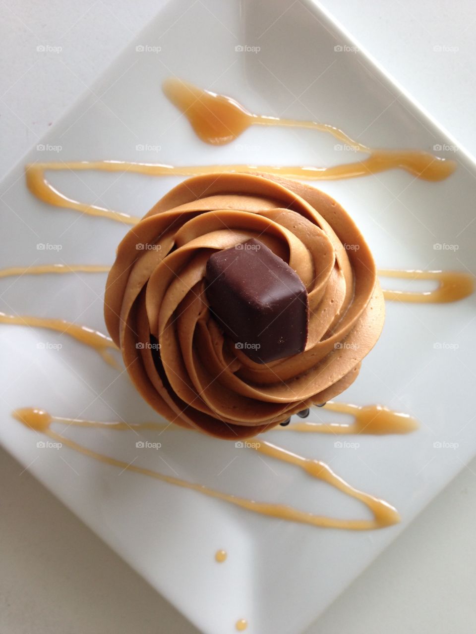 Chocolate Cupcake with Caramel Icing