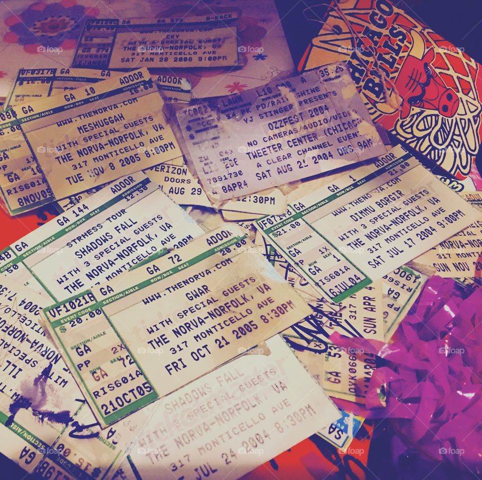 Old concert tickets