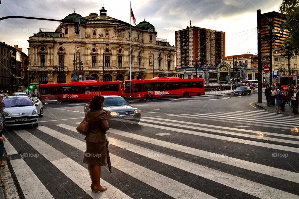 street city woman bus by jregueira