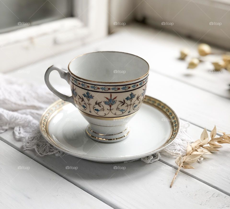 Antique coffee cup and saucer 