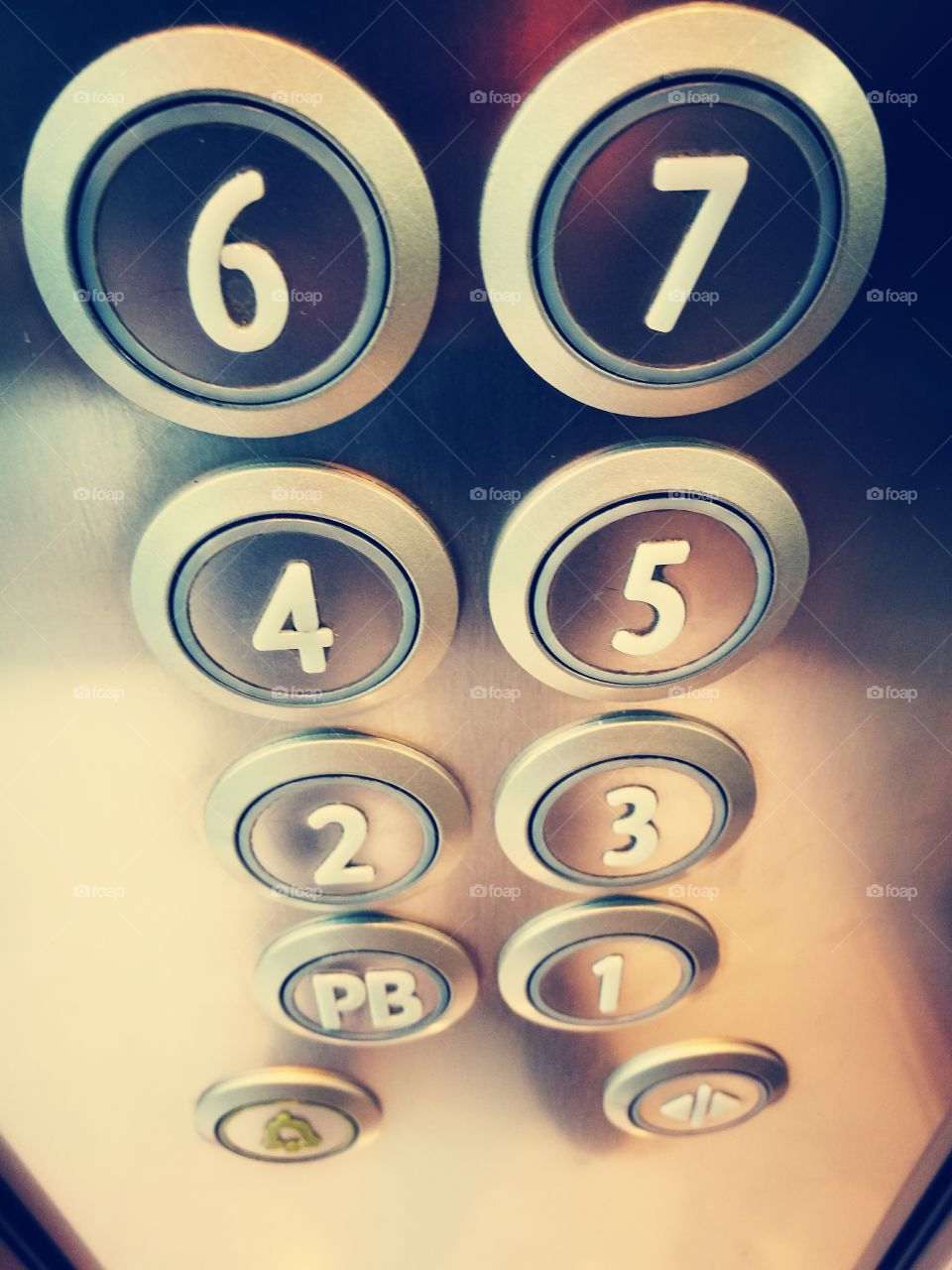 Close-up of lift buttons