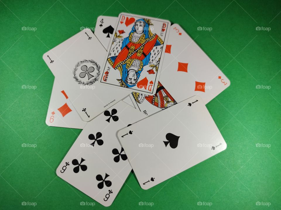 Playing cards on a table