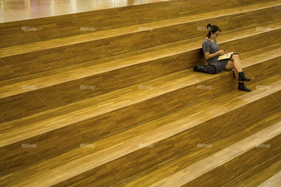 Girl reading in the library