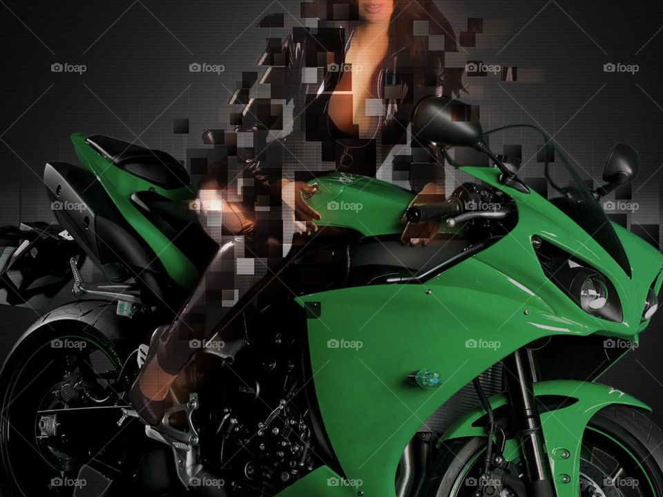 hologram biker artwork