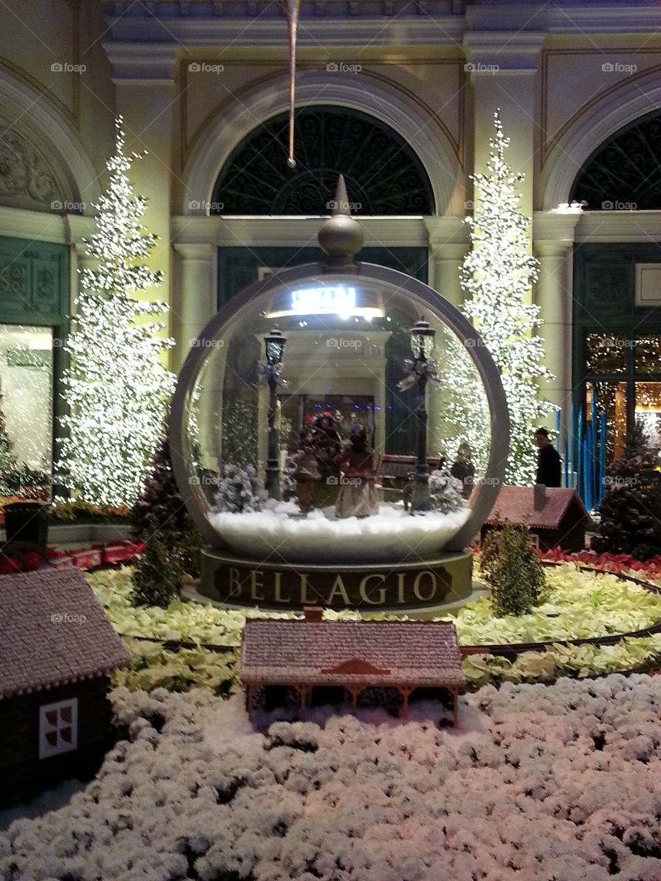 Christmas Snow Globe Scene Las Vegas Casino