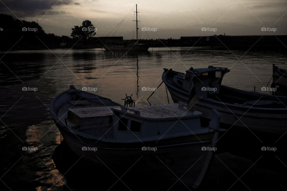 Boats at dusk