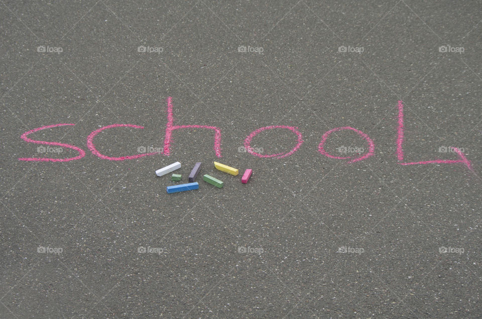 chalk on asphalt