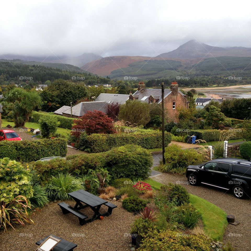 View from my bedroom at Glen Arney Guest house on Isle of Arran