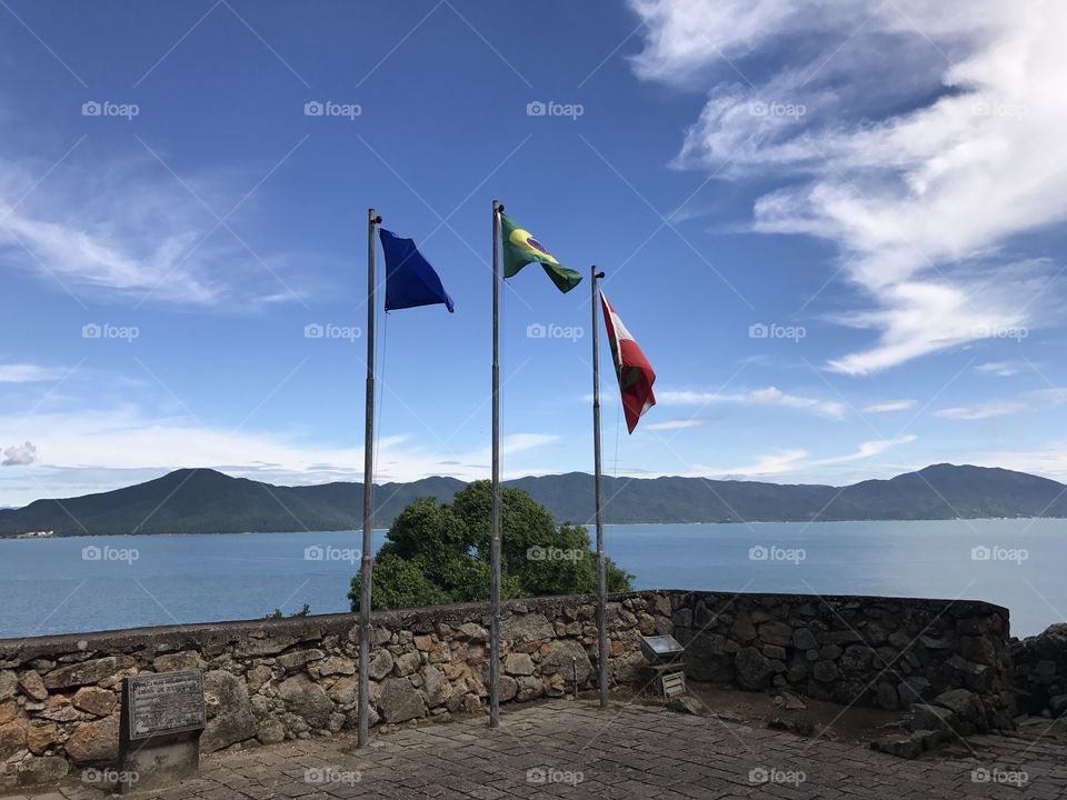 Flags under wind