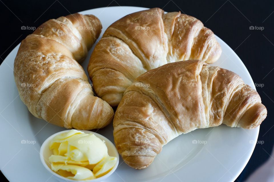 Croissants with butter