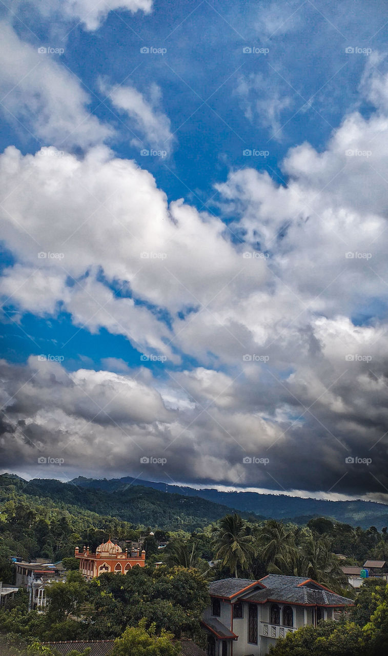 amazing sky with beautiful city