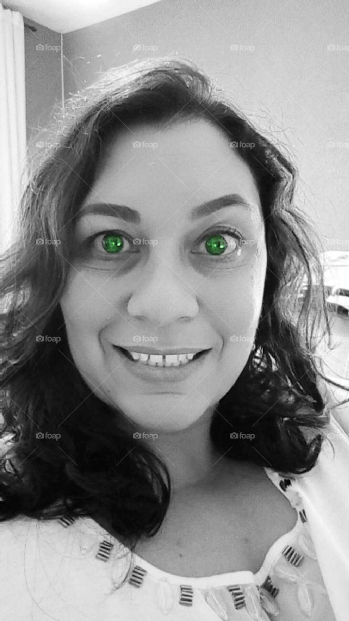 Smiley, Green eyes, woman, happy