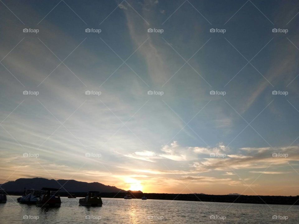 the beautiful view.  sunset in Ulele Beach,  Aceh.