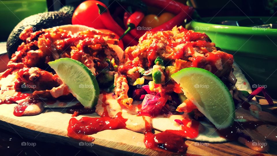 Fried soft shell crabs tacos