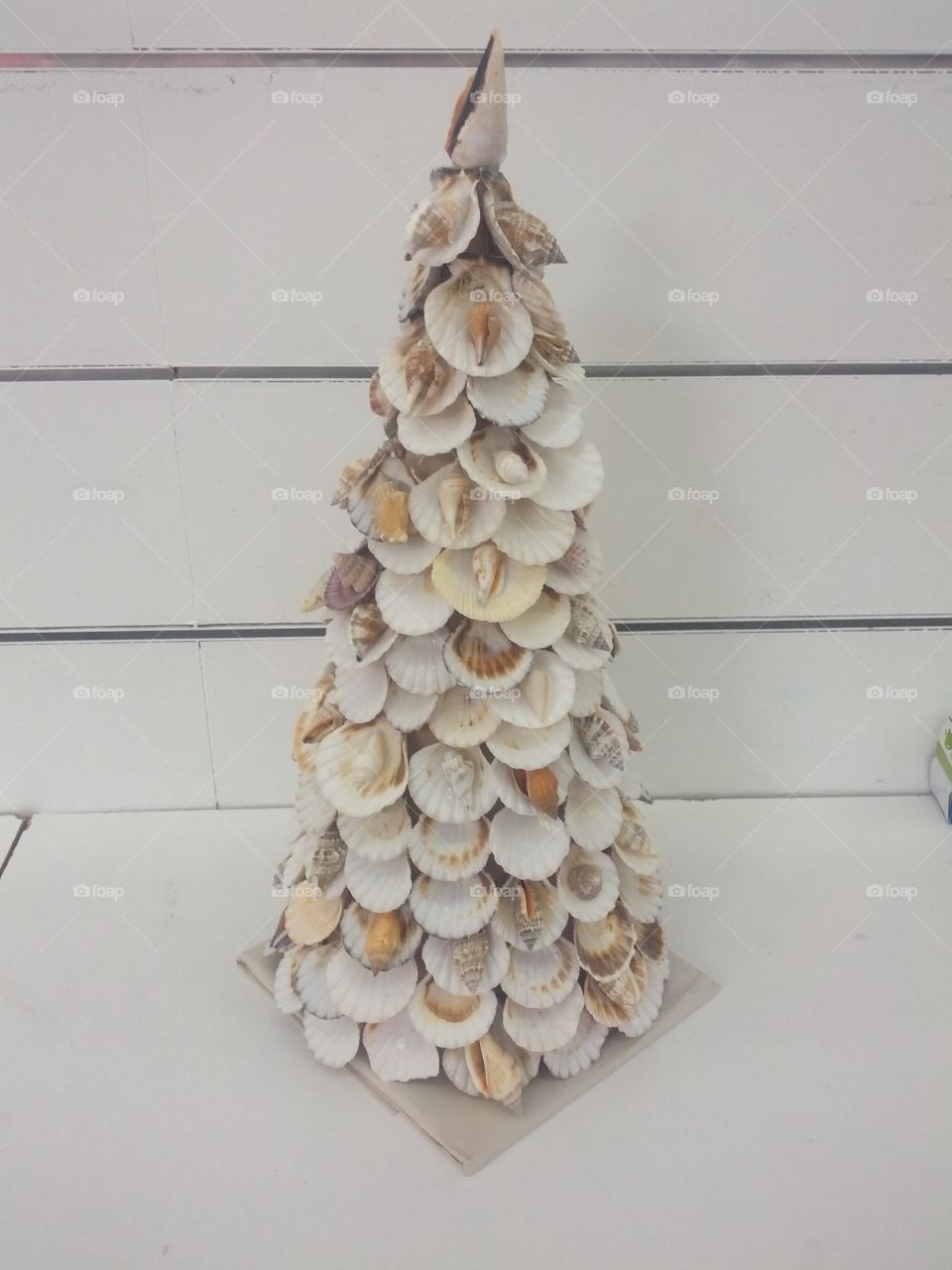 Christmas tree decoratation made of shells