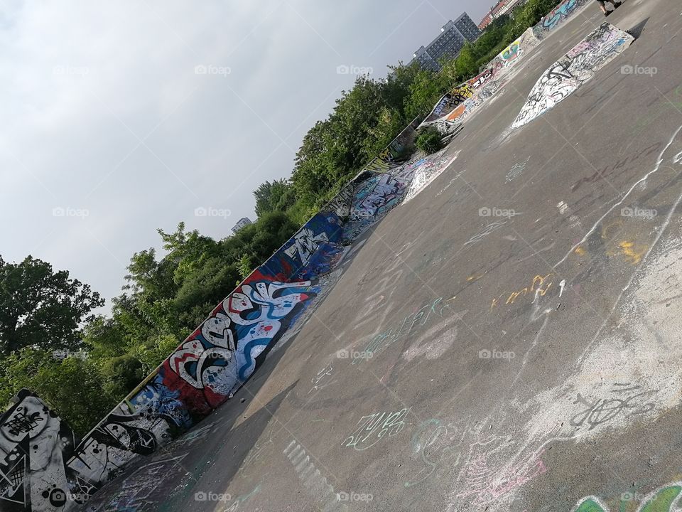 Skatepark with Graffitis in Dresden