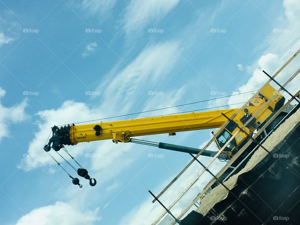 Yellow construction crane 🏗