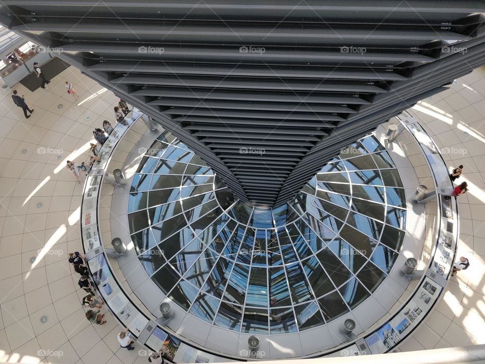 The view from the top floor of German Bundestag