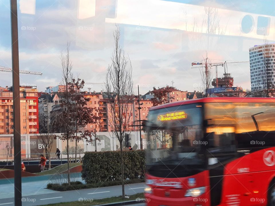Belgrade, Serbia.
Bus.