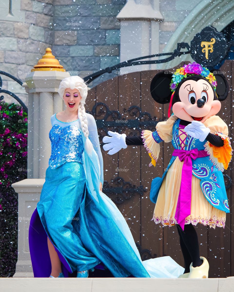 Elsa and Minnie  Mouse, Magic Kingdom, Orlando