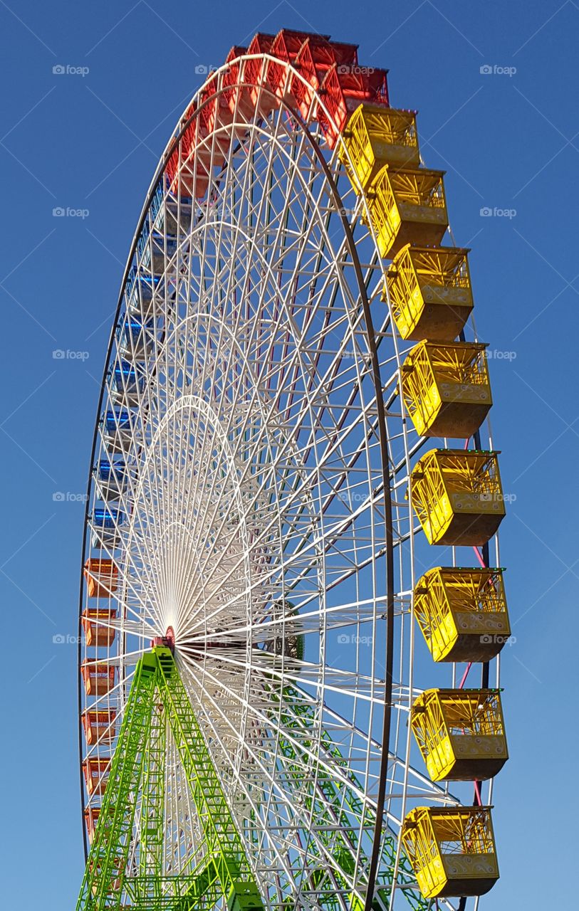 Big wheel against blue sky