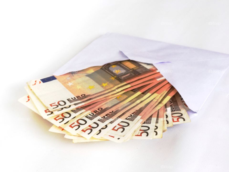 Money euro in the envelope 