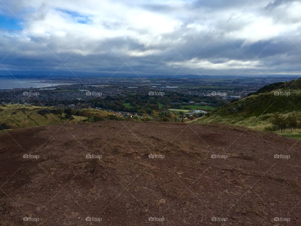 View of Edinburgh from the top of Arthur's seat 