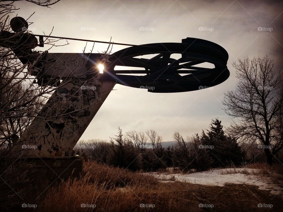 Abandoned Ski Lift in North East, Nebraska. Near a place called the DevilsNest.