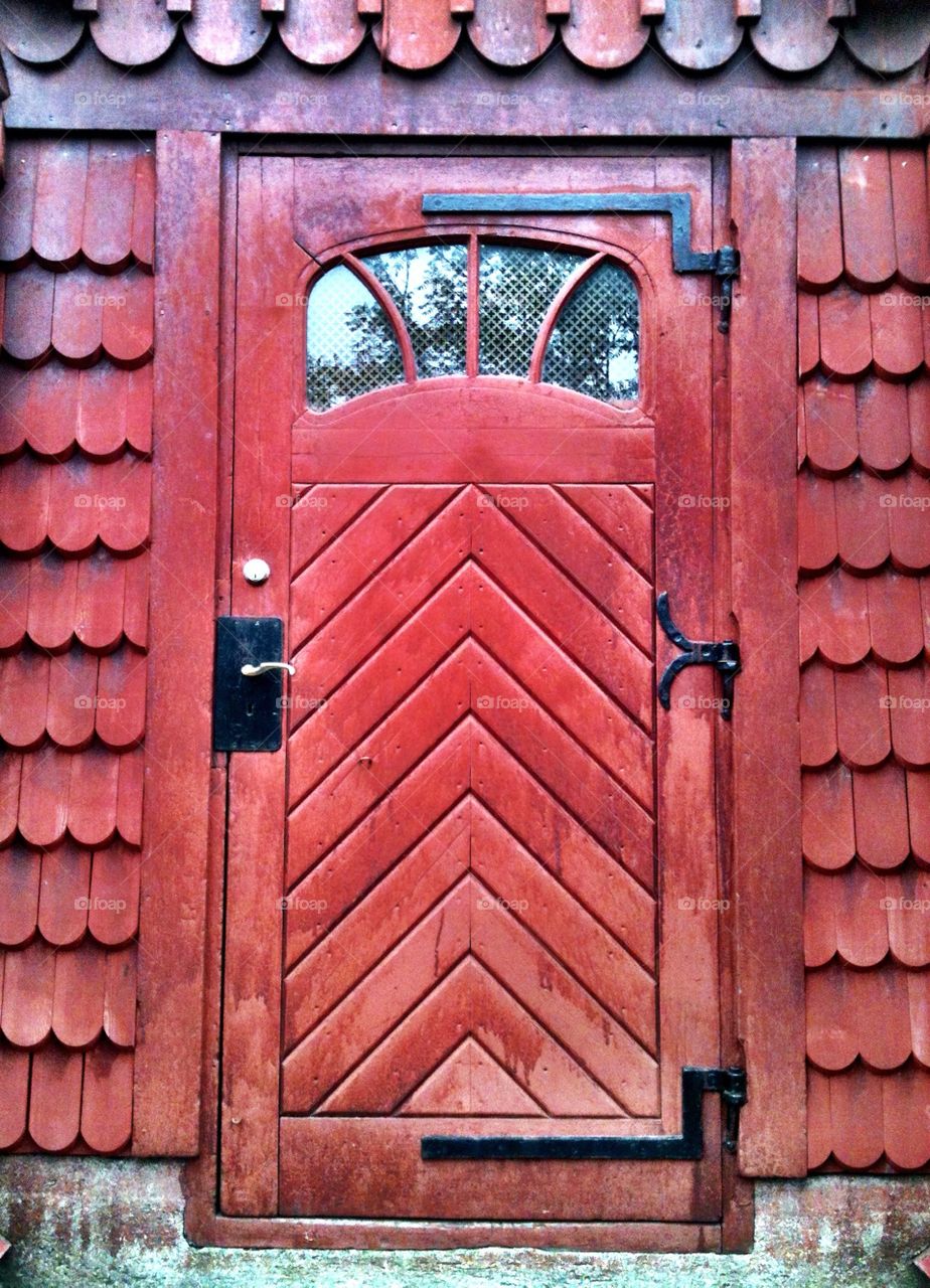 sweden red wood door by lenacarlsson