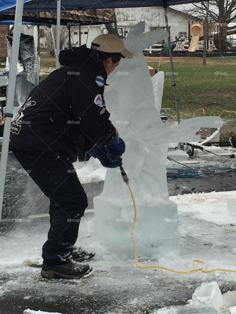 Ice carving