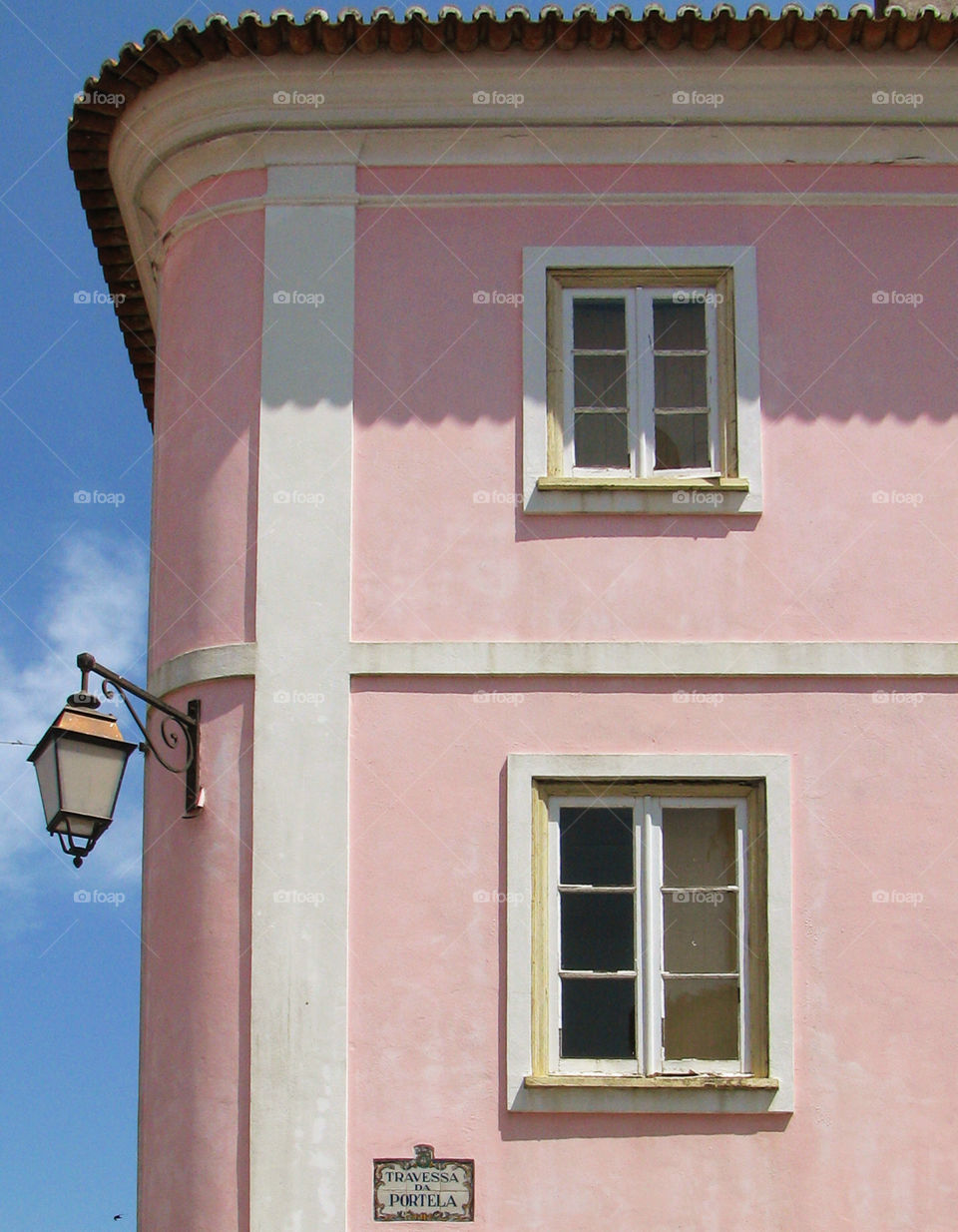 Pink house in Portugal. 