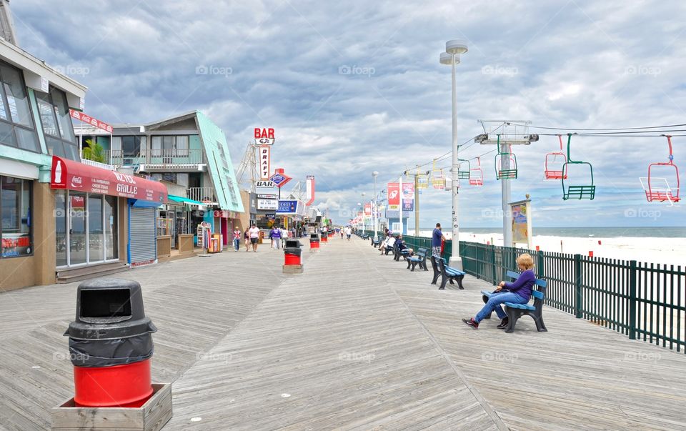 Jersey Shore Boadwalk. The pier at Seaside Heights was not spared by Hurricane Sandy. Photo was taken 3 months before the storm hit. 