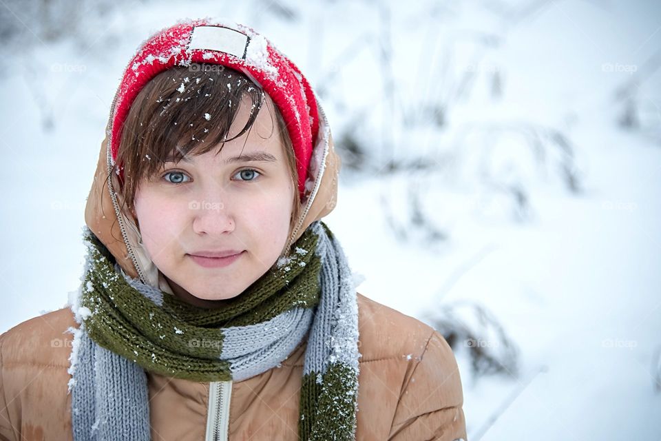 winter portrait of a girl