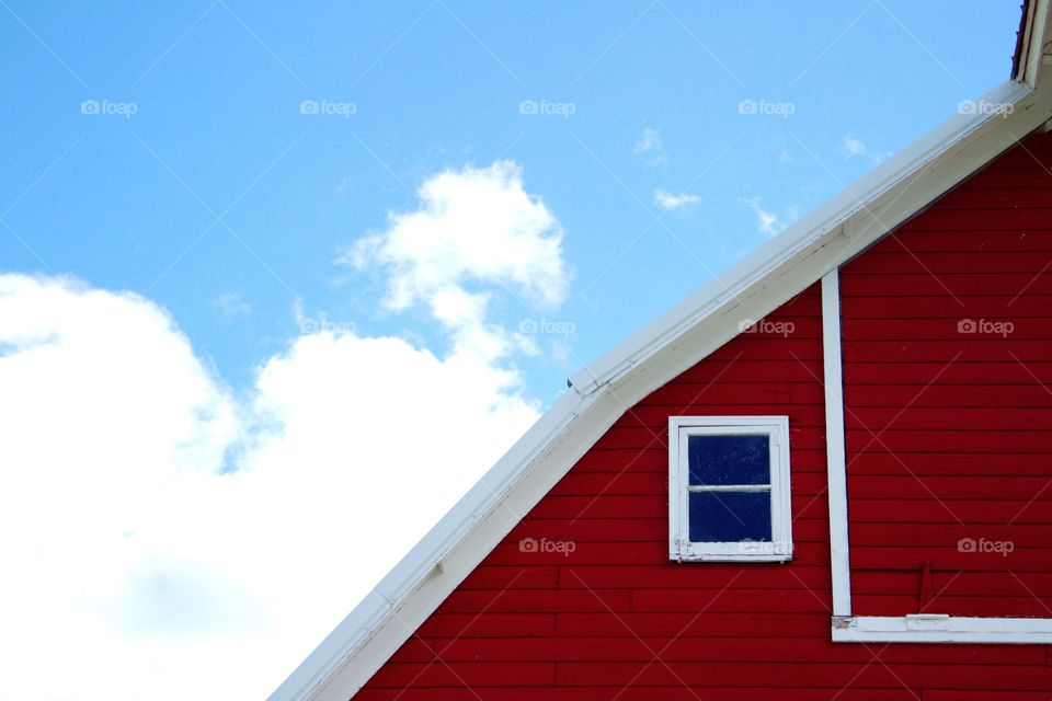 Barn detail against a perfect summer sky