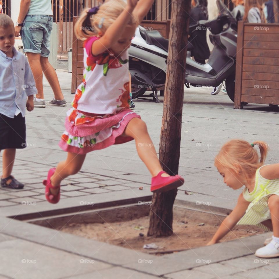 Kids playing on street