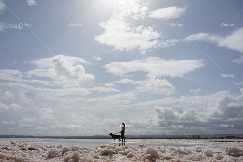 Place#sky#human#dog