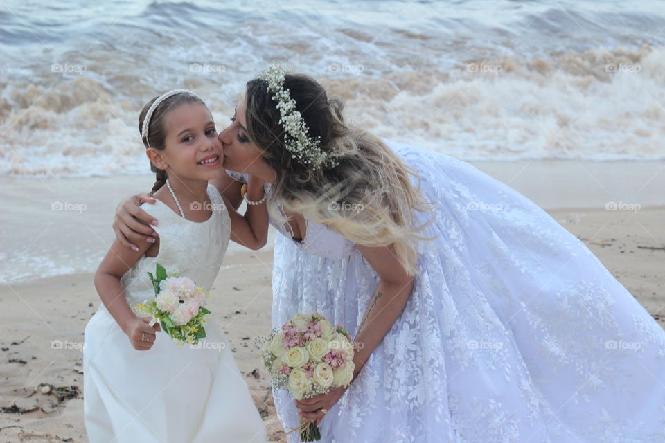 Beach, Veil, Wedding, Love, Bride