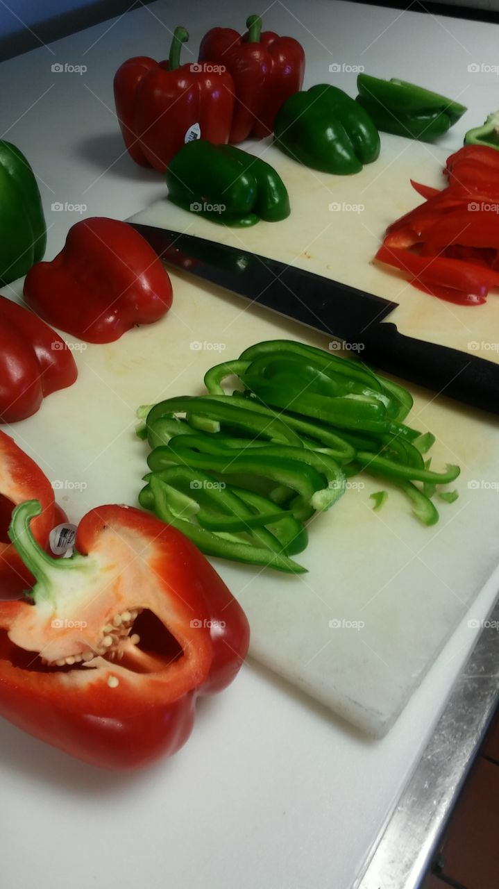 red and green peppers