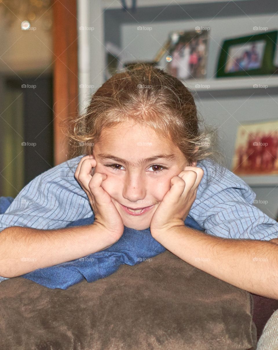 Indoors portrait of a girl