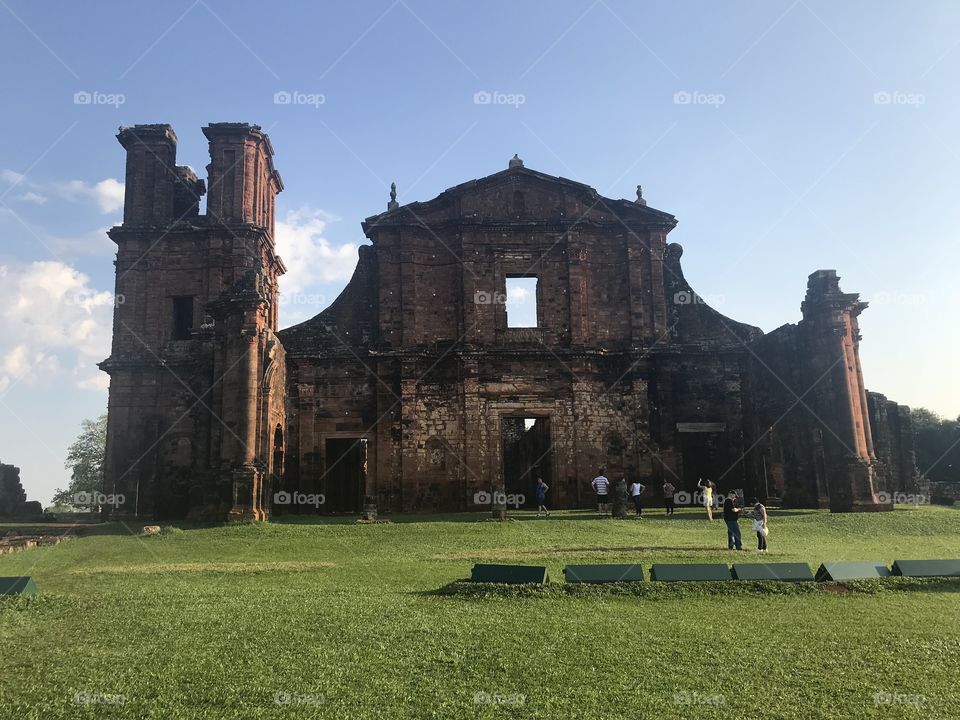 The historic church of São Miguel das Missões, from the 7 Povos das Missões - Rio Grande do Sul / Brazil. A memorial location from the old natives and jesuits.