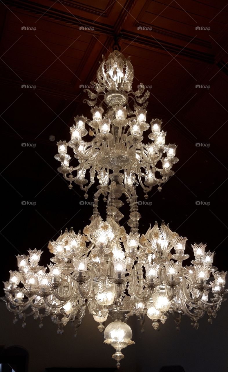 Murano chandellier in the royal palace of Sintra