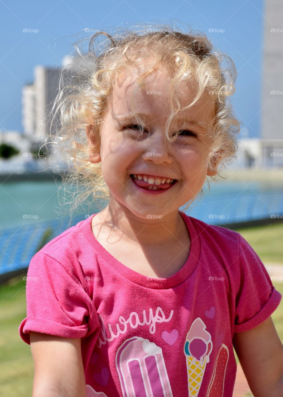 Portrait of smiling blonde girl