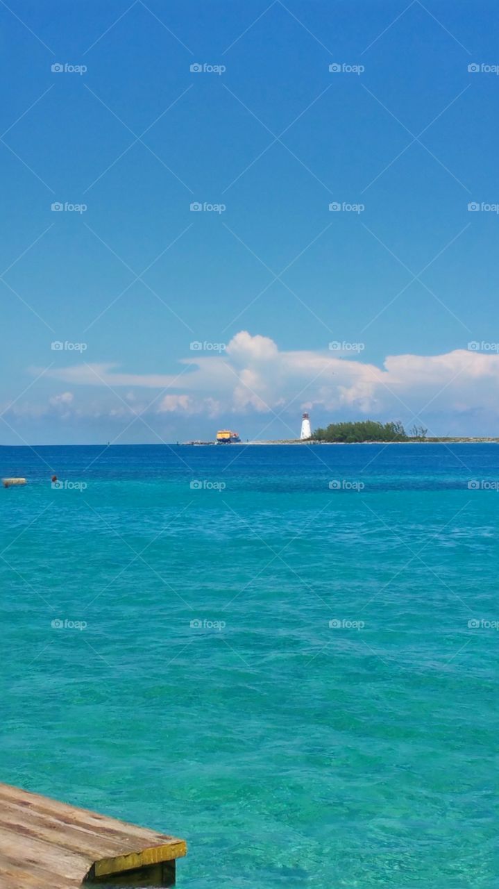 Tanker ship in the distance.. Nassau Bahamas